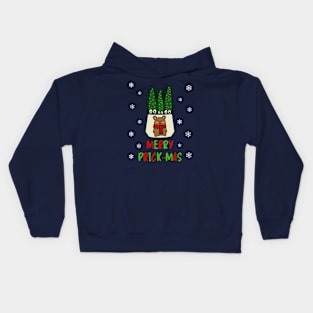 Merry Prick Mas - Eves Pin Cacti In Christmas Bear Pot Kids Hoodie